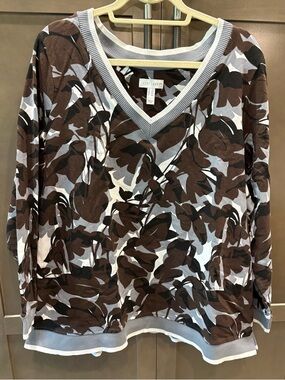 Sport Savvy Long Sleeve V-neck Top, 2X